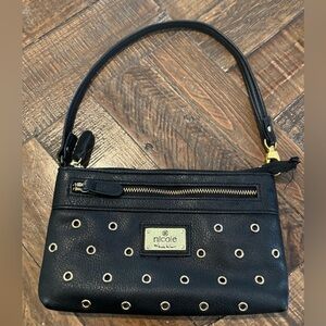 Nicole Black Wristlet Wallet/Bag with Gold Accents